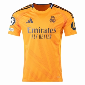 adidas Real Madrid Away Jersey w/ Champions League Patches 24/25 (Crew Orange)