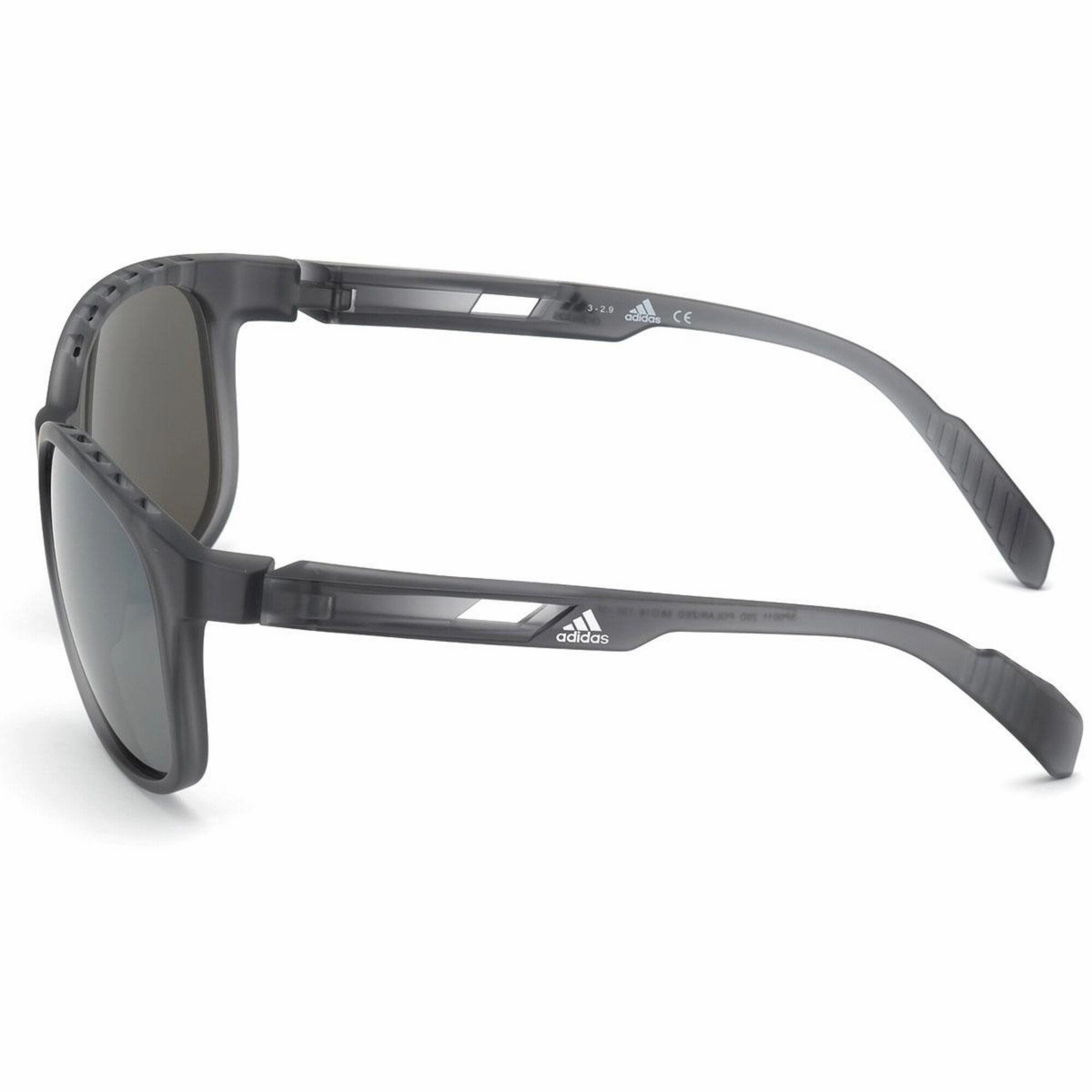 Adidas Unisex Sunglasses - Grey Frame Smoke Mirror Polarized Lens | ADIDAS SP0011 20D