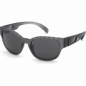 Adidas Unisex Sunglasses - Grey Plastic Full Rim Frame Smoke Lens | ADIDAS SP0009 20A