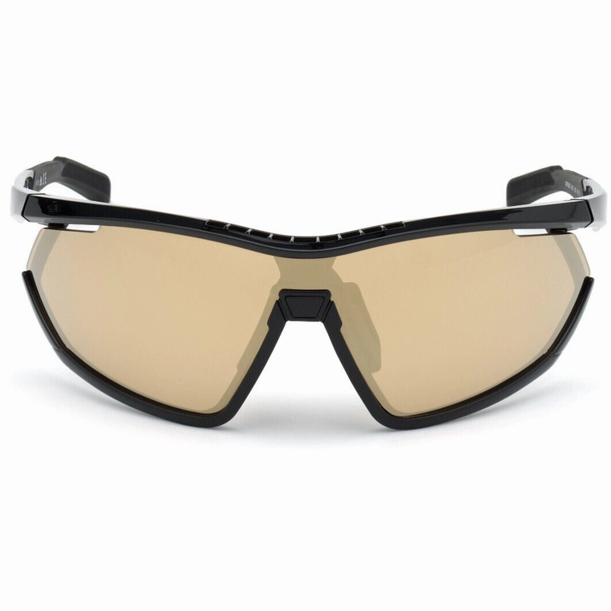 Adidas Women's Sunglasses - Shiny Black Frame Brown Mirrored Lens | ADIDAS SP0002 01G