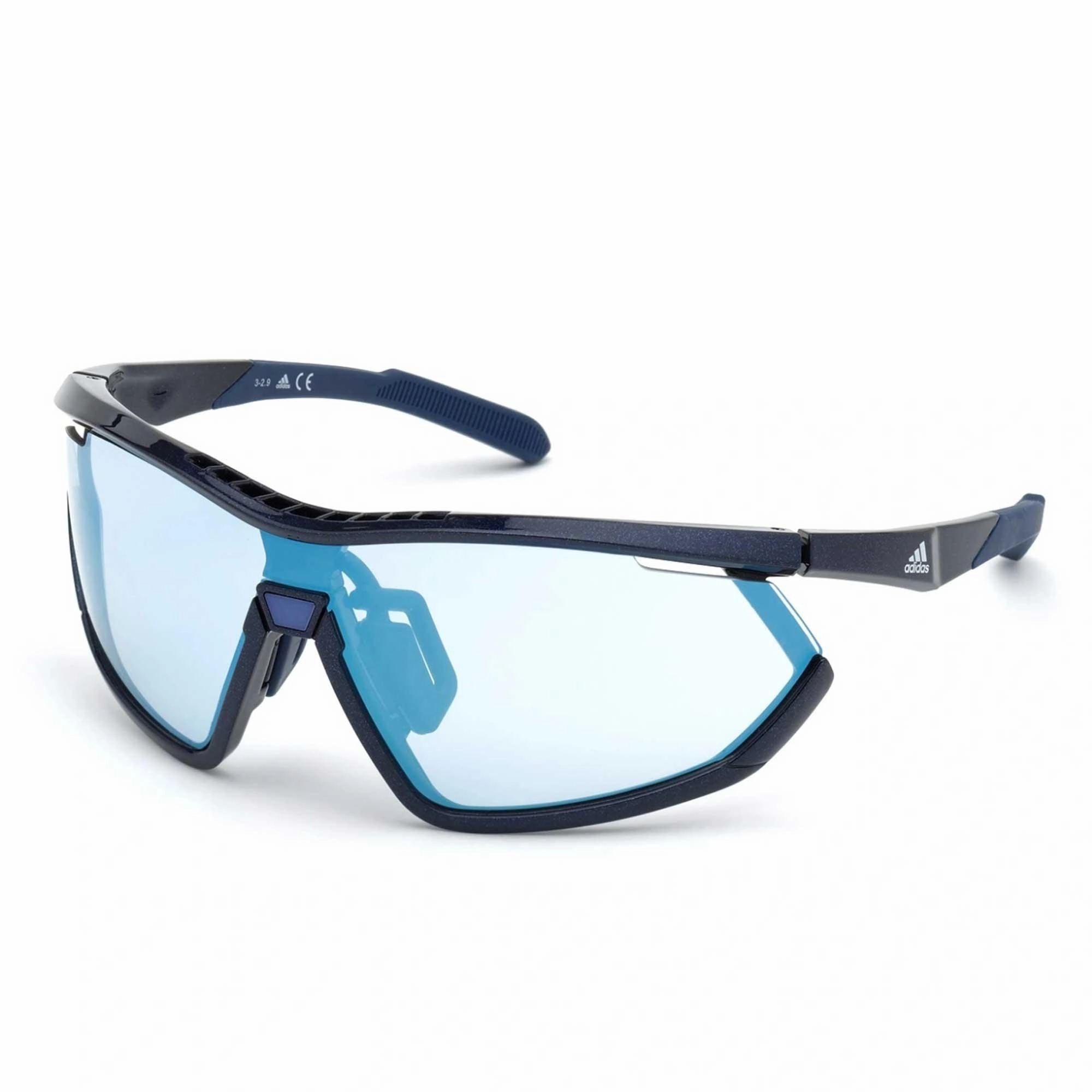 Adidas Women's Sunglasses - Shiny Blue Plastic Full Rim Frame | ADIDAS SP0002 92X