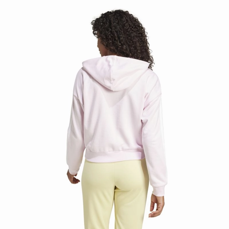Adidas Womens Essentials 3-Stripes French Terry Full-Zip Hoodie