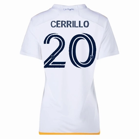 adidas Womens LA Galaxy Edwin Cerrillo Home Jersey 24/25 (White/Yellow/Navy)