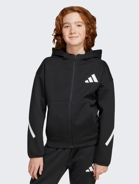 Adidas Z N E Full Zip Kids-Unisex Sportswear Hoody Black/White