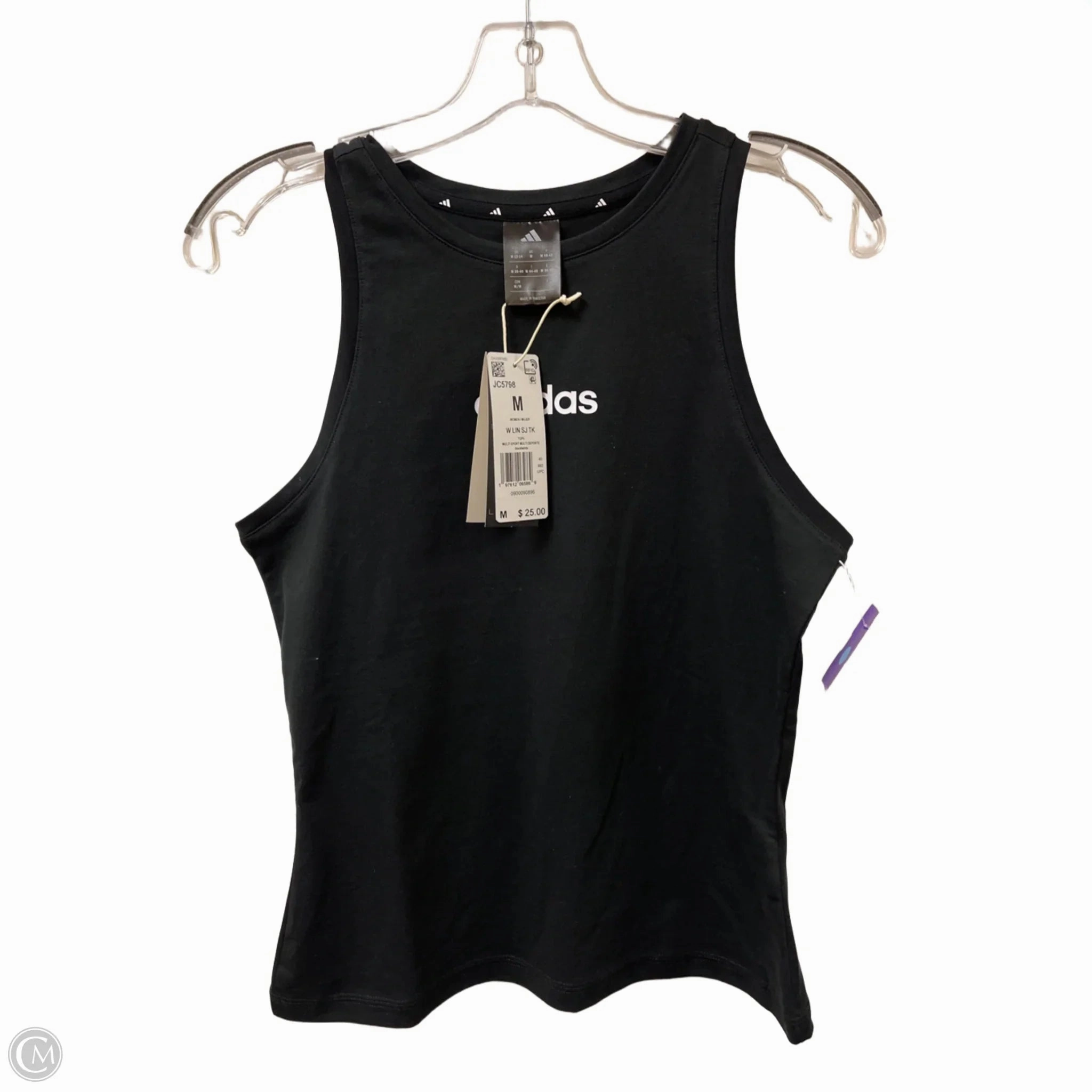 Athletic Tank Top By Adidas In Black, Size: M