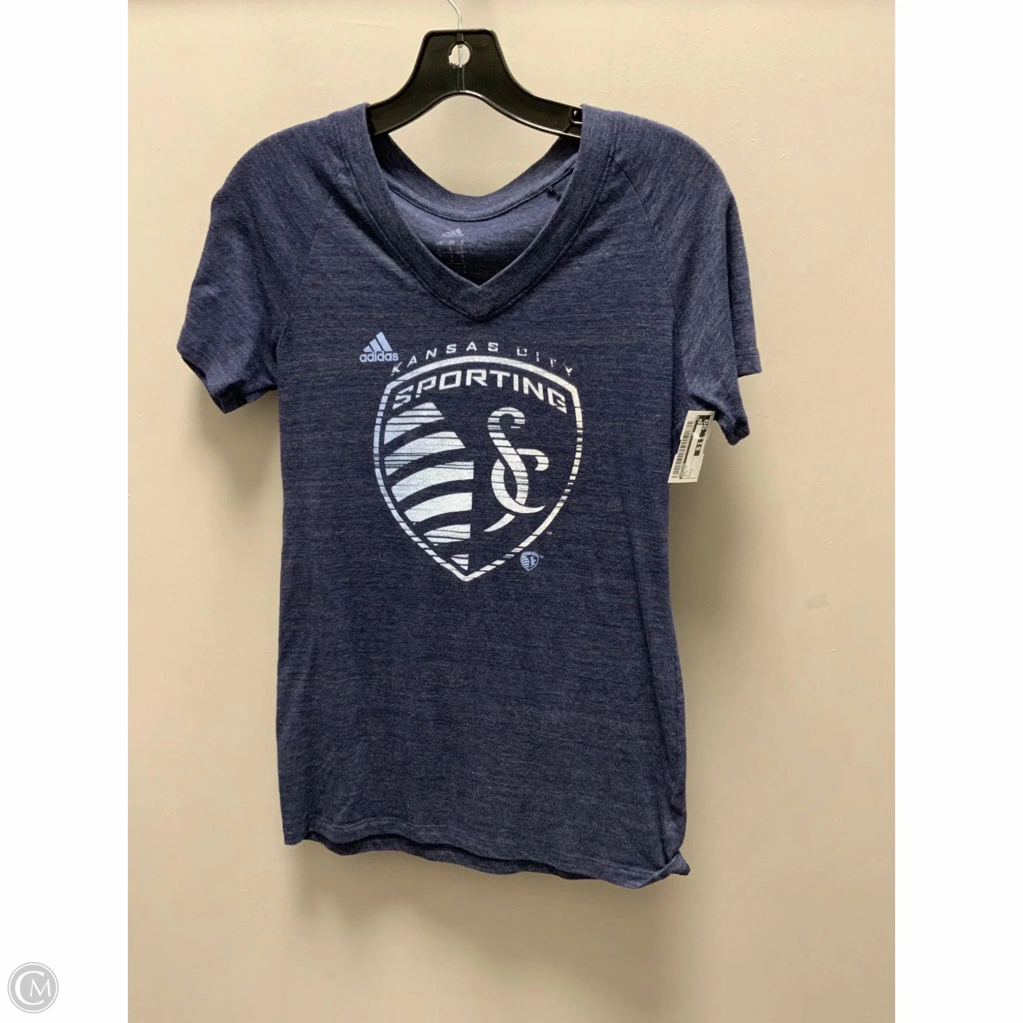 Top Short Sleeve By Adidas In Blue, Size: L