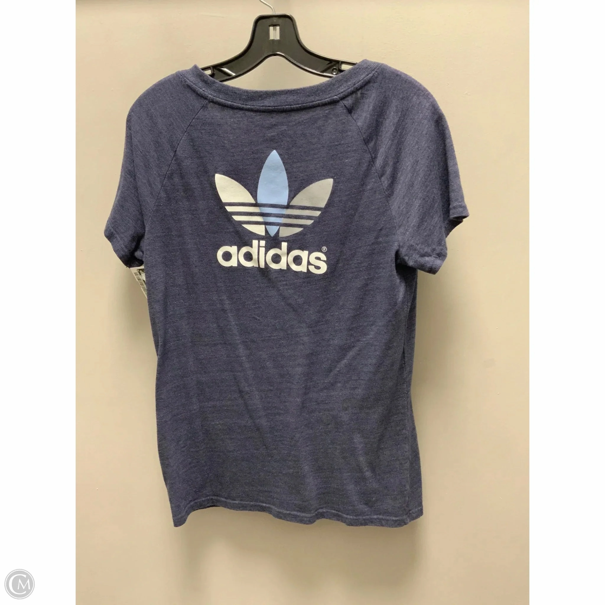 Top Short Sleeve By Adidas In Blue, Size: L