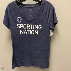 Top Short Sleeve By Adidas In Blue, Size: L